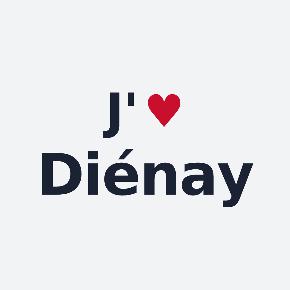 Poster personnalisé Diénay — design « J'aime Diénay » imprimé sur le poster