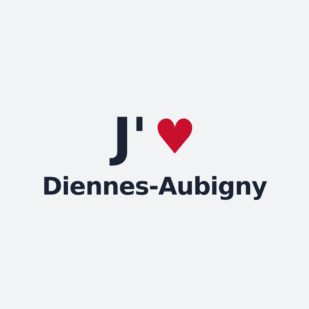 Poster personnalisé Diennes-Aubigny — design J'aime Diennes-Aubigny