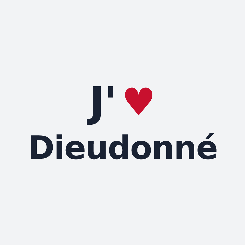 Poster personnalisé Dieudonné — design « J'aime Dieudonné » imprimé sur le poster