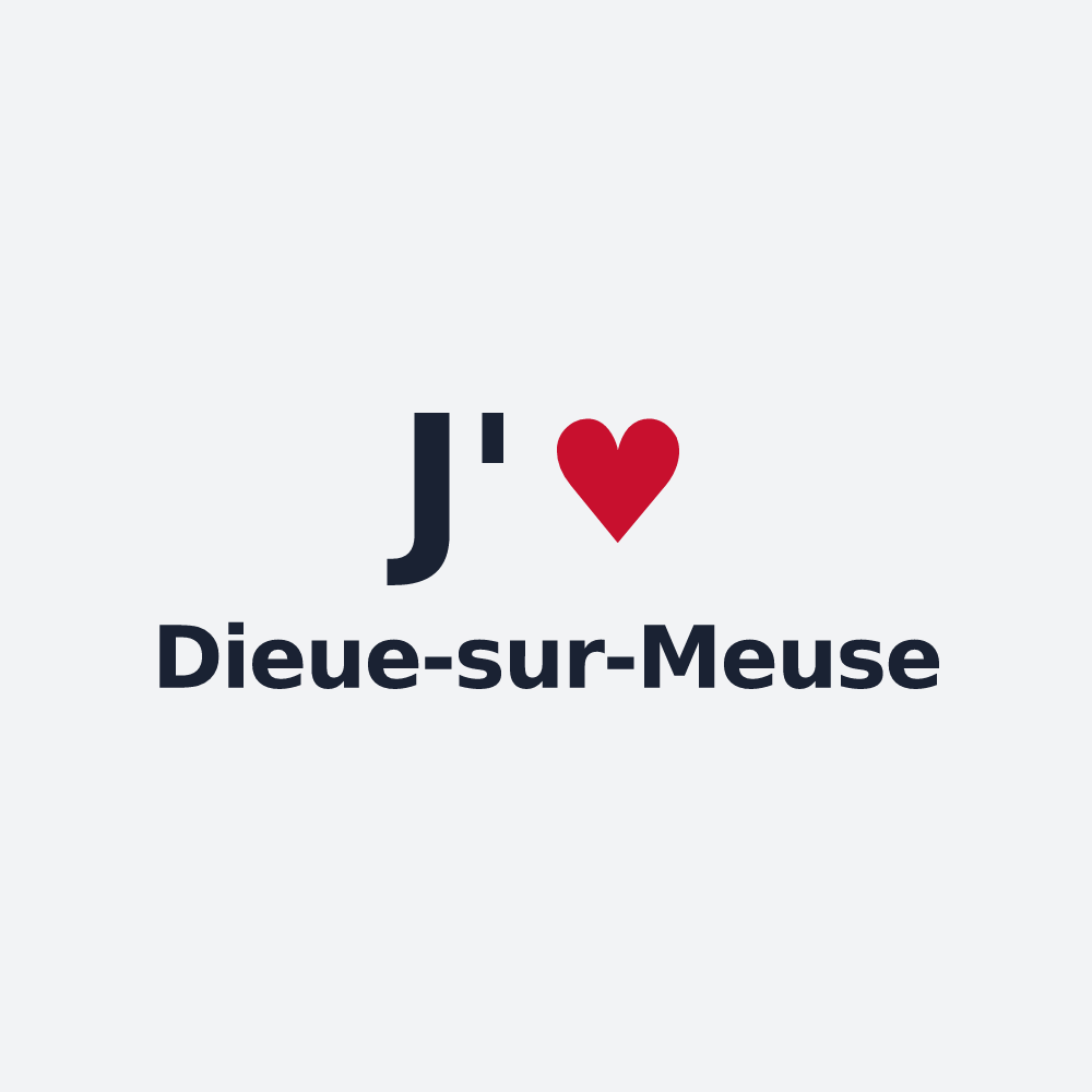 Poster personnalisé Dieue-sur-Meuse — design J'aime Dieue-sur-Meuse