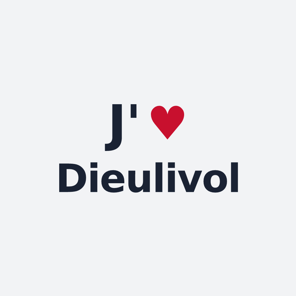 Poster personnalisé Dieulivol — design J'aime Dieulivol