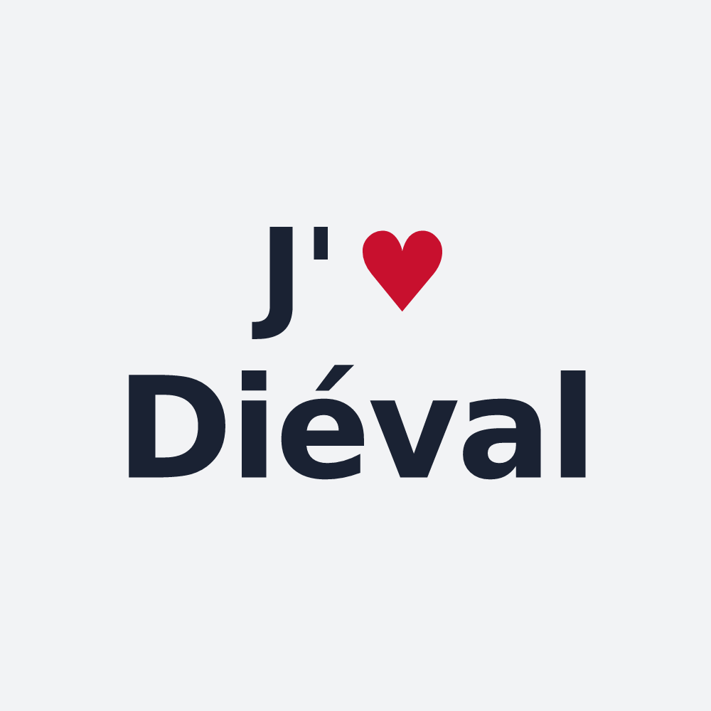 Poster personnalisé Diéval — design J'aime Diéval