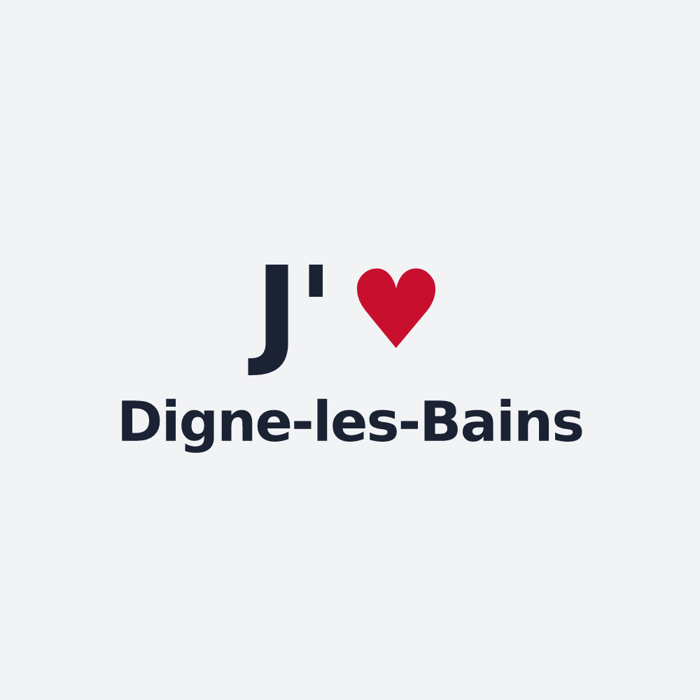 Poster personnalisé Digne-les-Bains — design « J'aime Digne-les-Bains » imprimé sur le poster