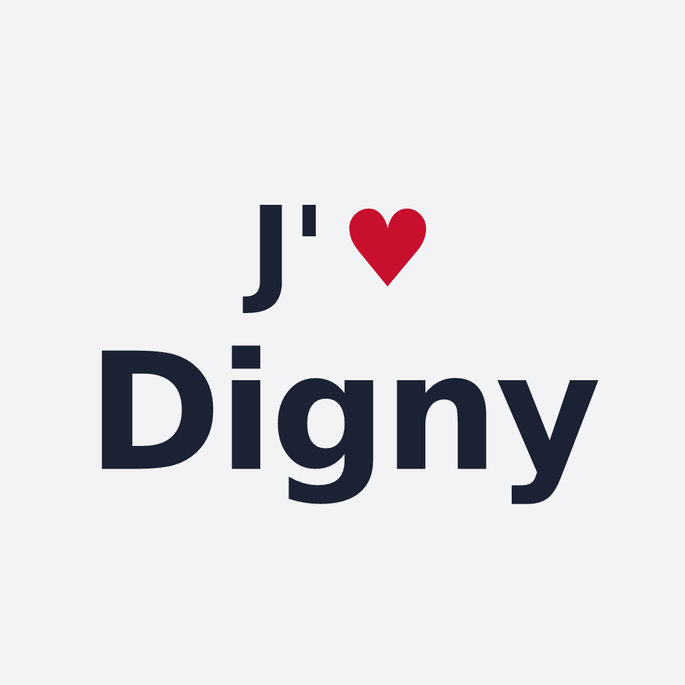 Poster personnalisé Digny — design J'aime Digny