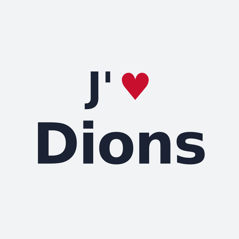 Poster personnalisé Dions — design J'aime Dions