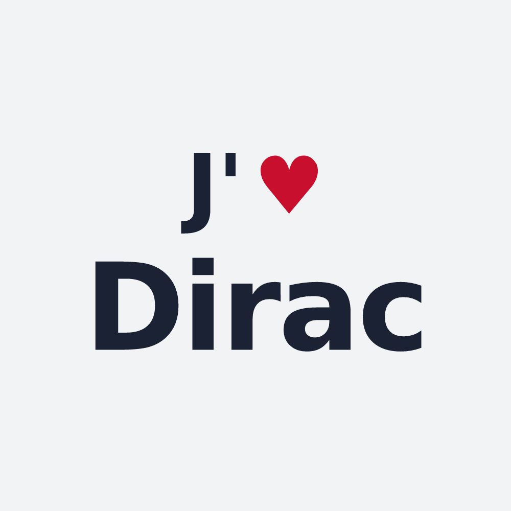 Poster personnalisé Dirac — design J'aime Dirac