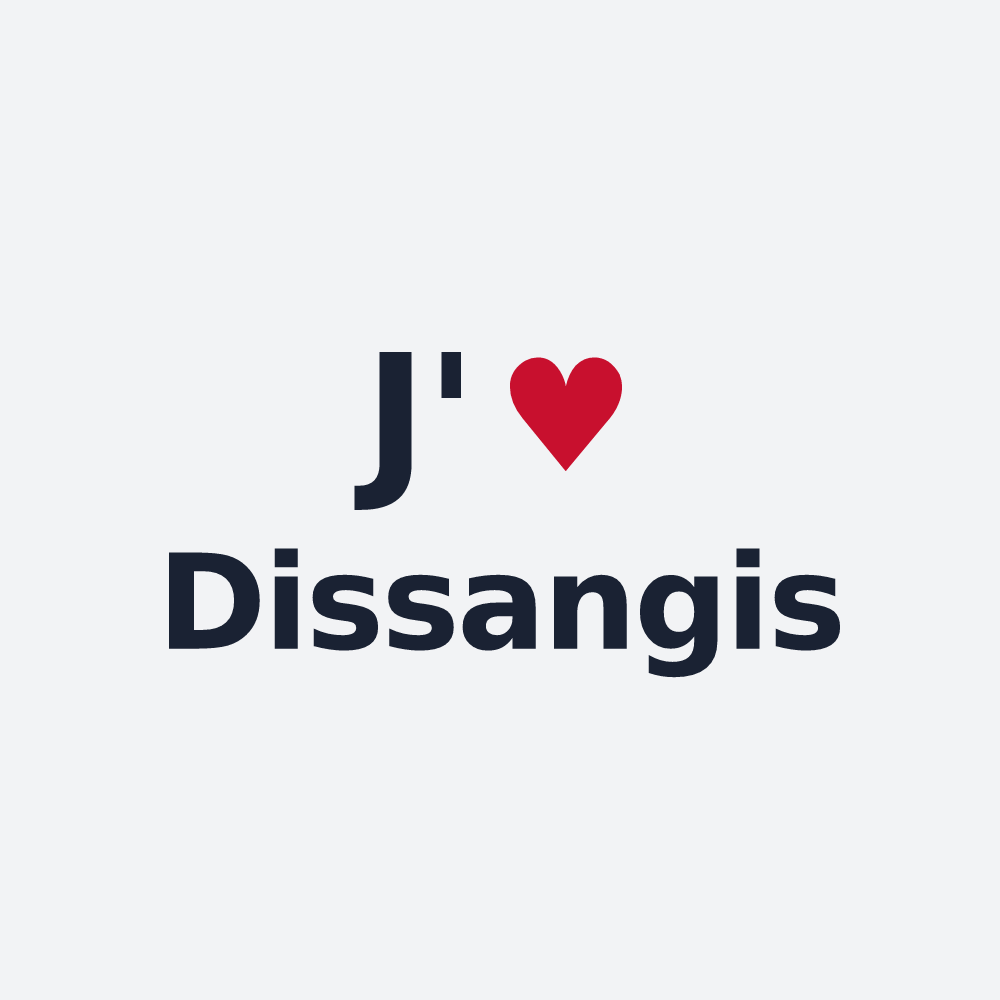 Poster personnalisé Dissangis — design J'aime Dissangis