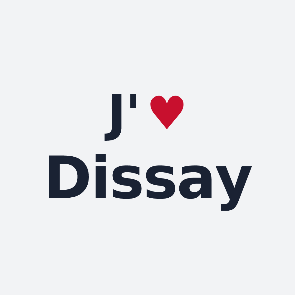 Poster personnalisé Dissay — design « J'aime Dissay » imprimé sur le poster