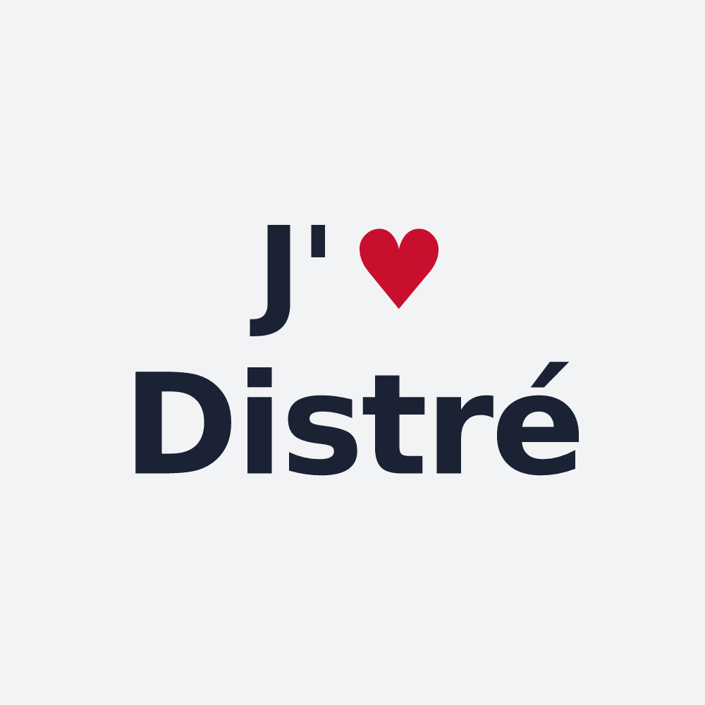 Poster personnalisé Distré — design J'aime Distré