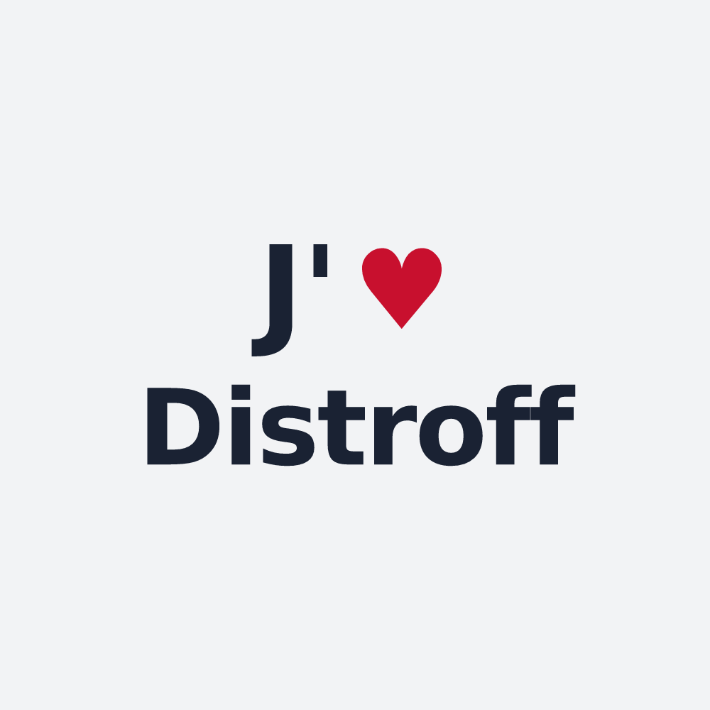 Poster personnalisé Distroff — design J'aime Distroff
