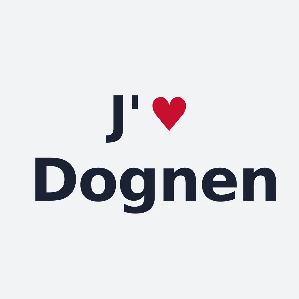 Poster personnalisé Dognen — design J'aime Dognen