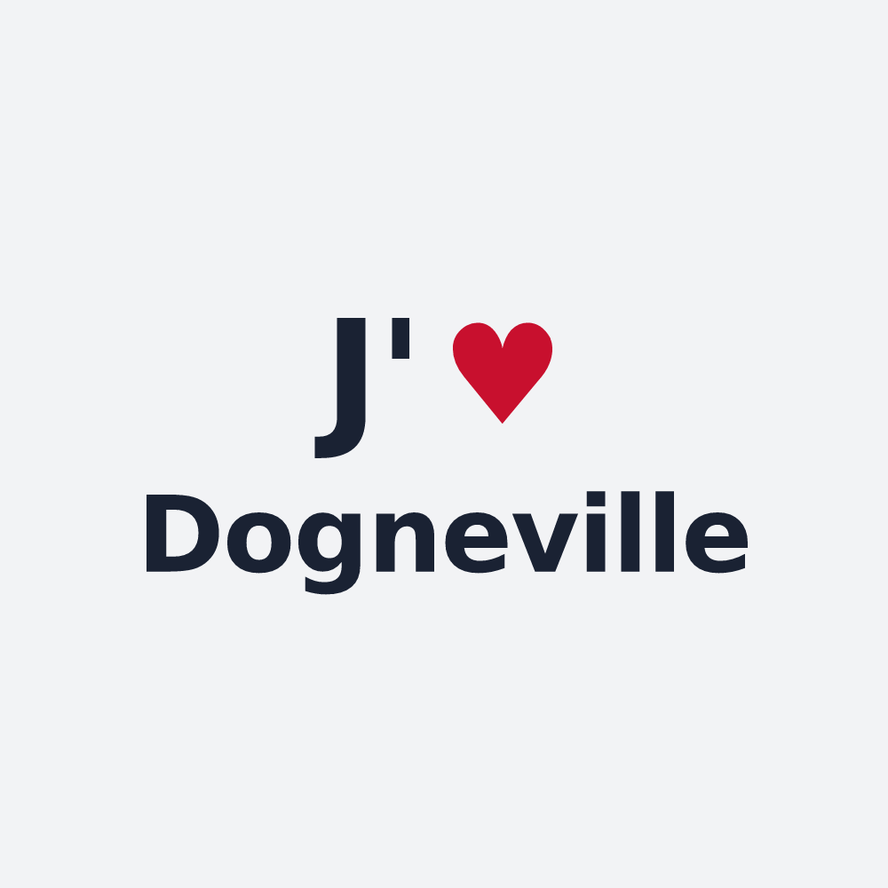 Poster personnalisé Dogneville — design J'aime Dogneville
