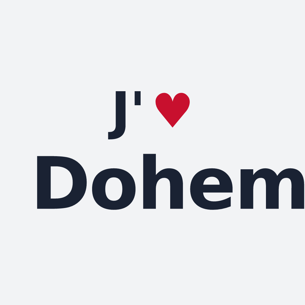 Poster personnalisé Dohem — design J'aime Dohem