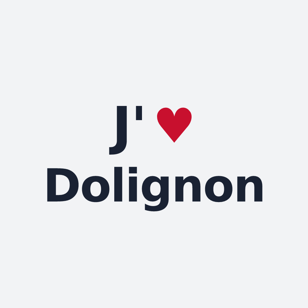 Poster personnalisé Dolignon — design J'aime Dolignon