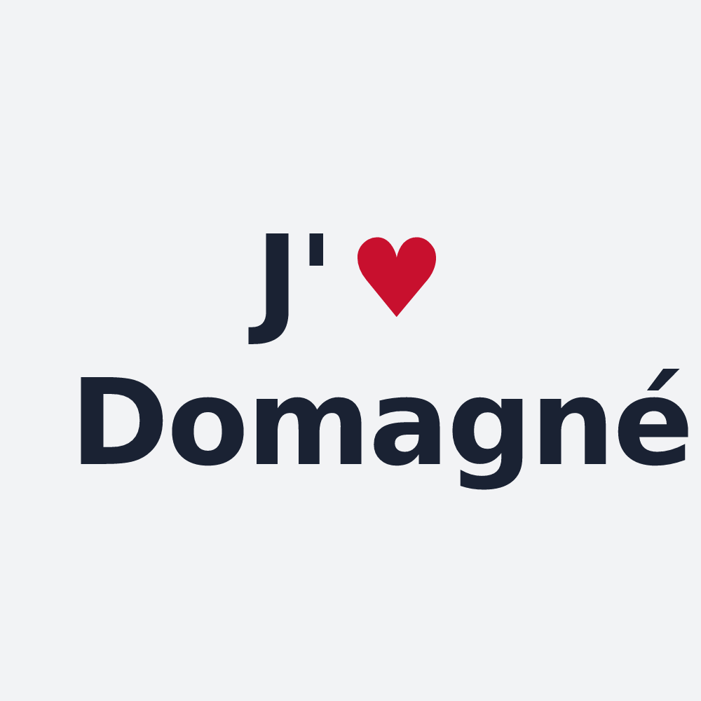 Poster personnalisé Domagné — design « J'aime Domagné » imprimé sur le poster