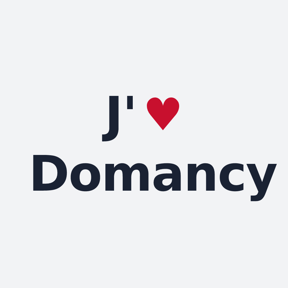 Poster personnalisé Domancy — design J'aime Domancy