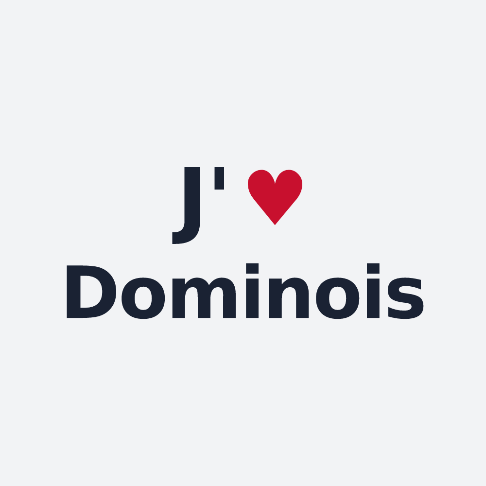 Poster personnalisé Dominois — design « J'aime Dominois » imprimé sur le poster