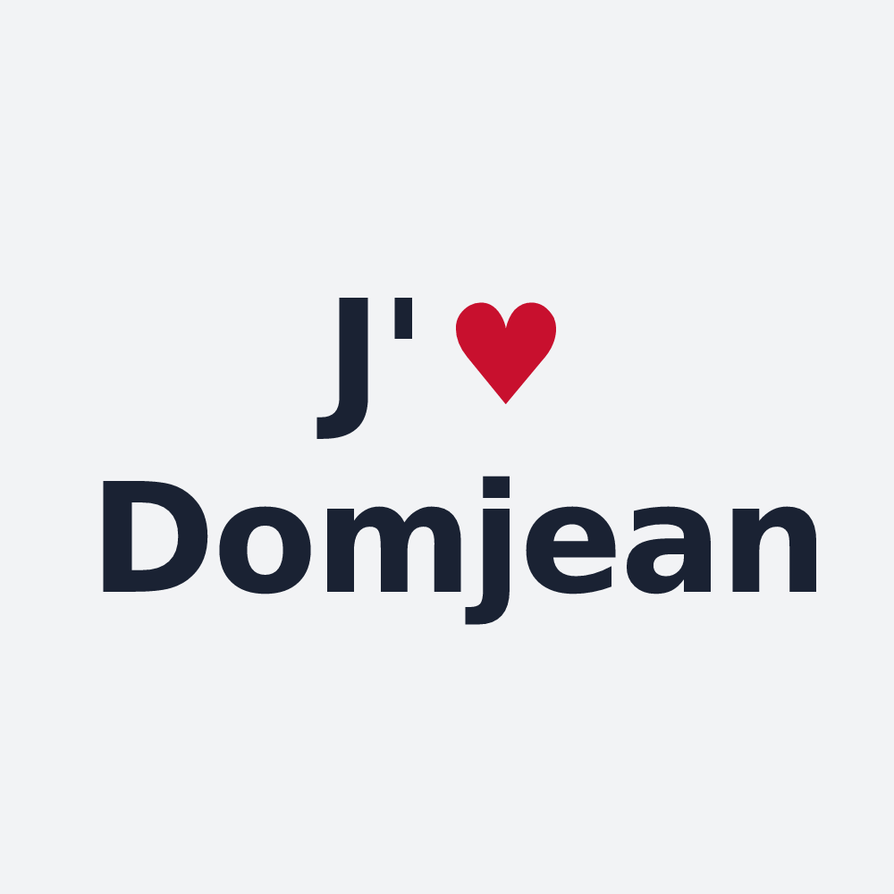 Poster personnalisé Domjean — design J'aime Domjean