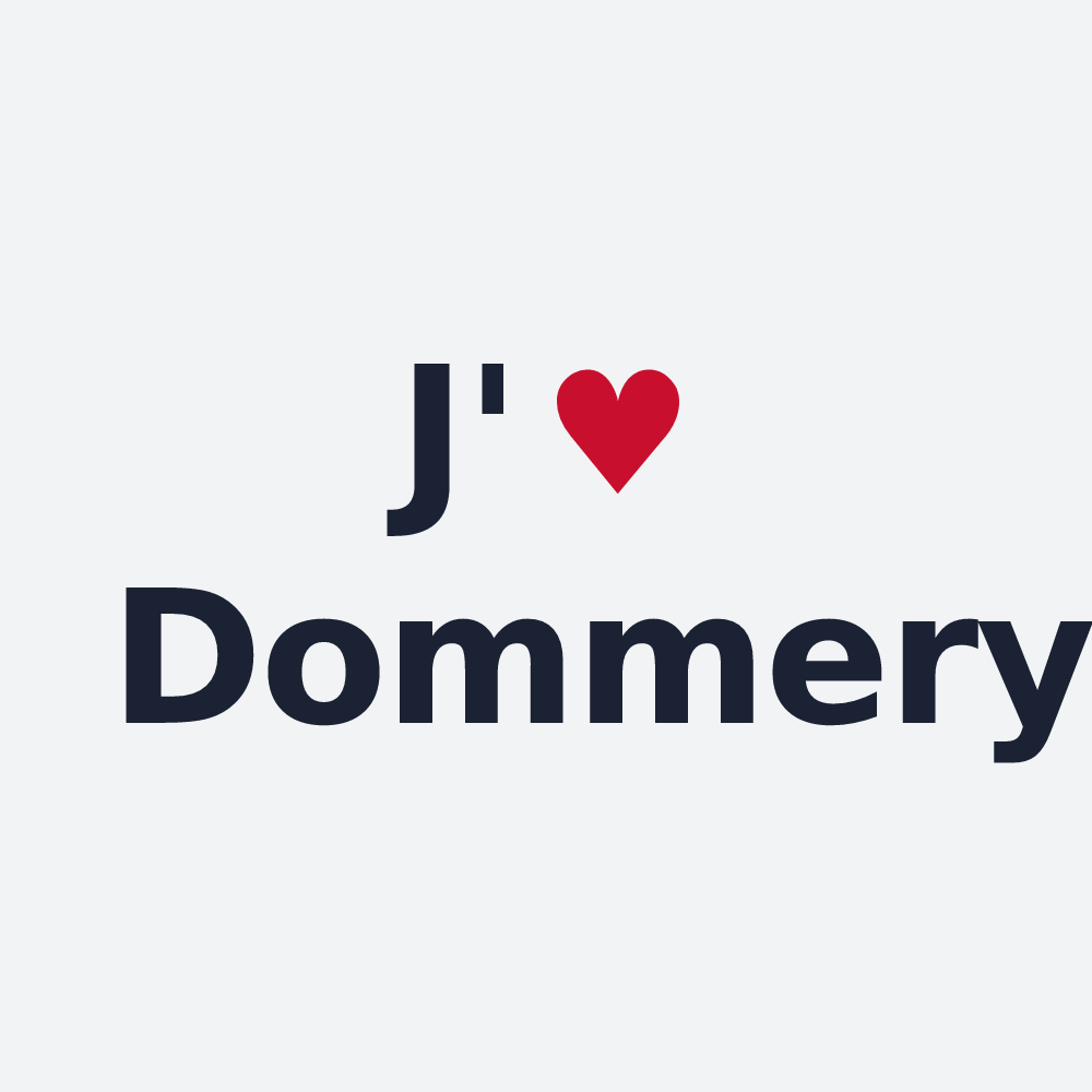 Poster personnalisé Dommery — design J'aime Dommery