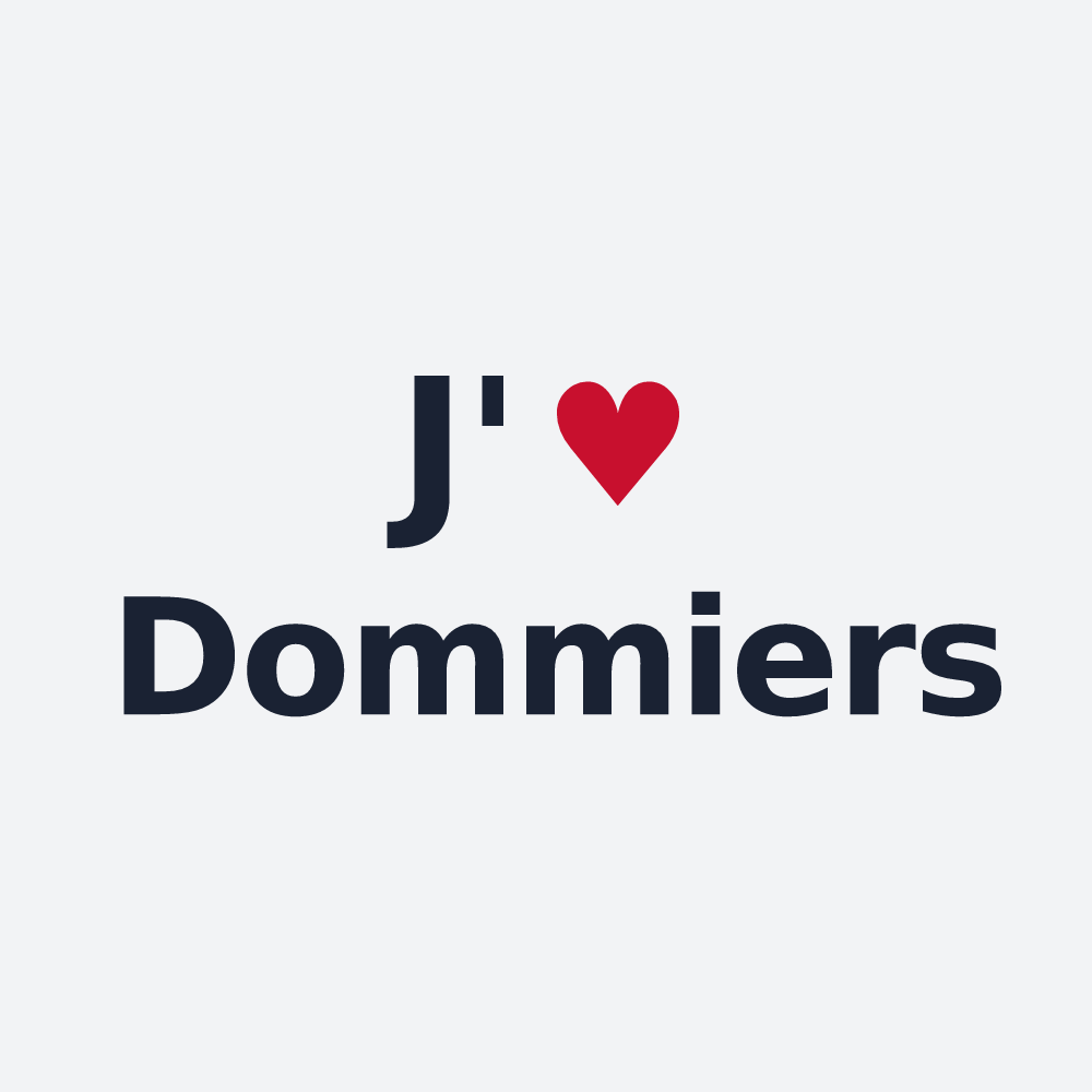 Poster personnalisé Dommiers — design « J'aime Dommiers » imprimé sur le poster