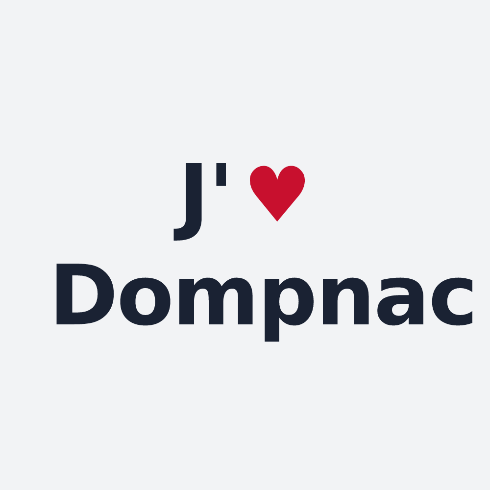 Poster personnalisé Dompnac — design J'aime Dompnac