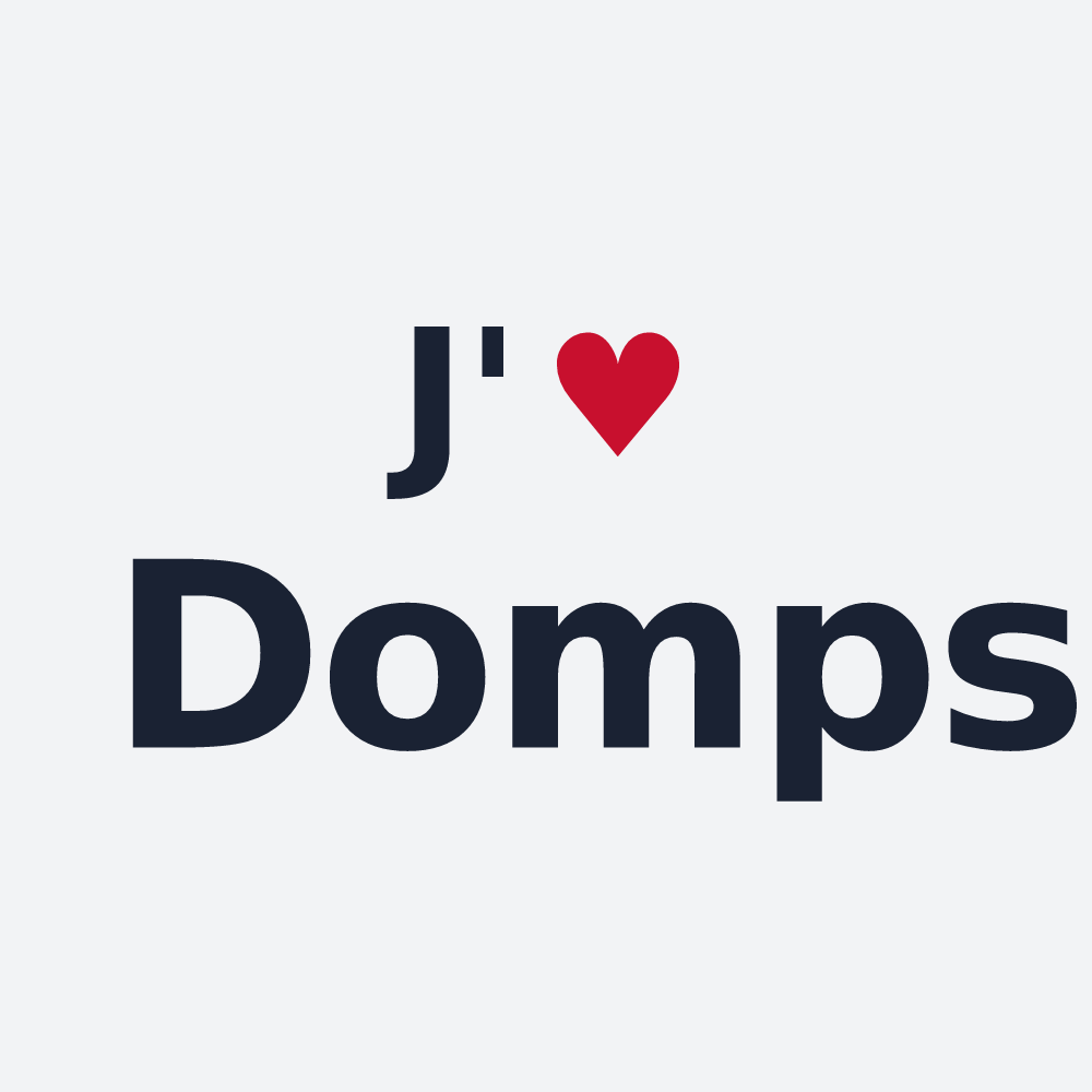 Poster personnalisé Domps — design J'aime Domps
