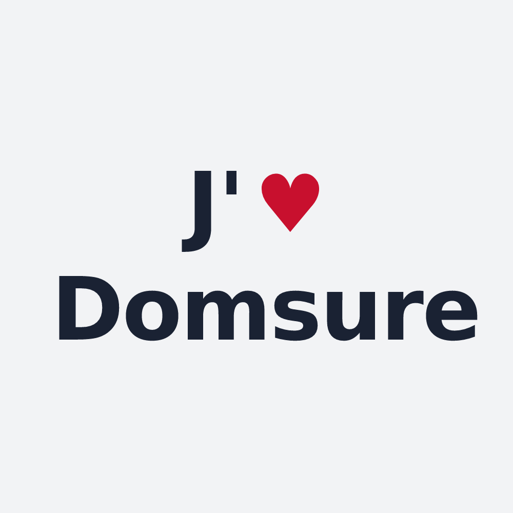 Poster personnalisé Domsure — design J'aime Domsure