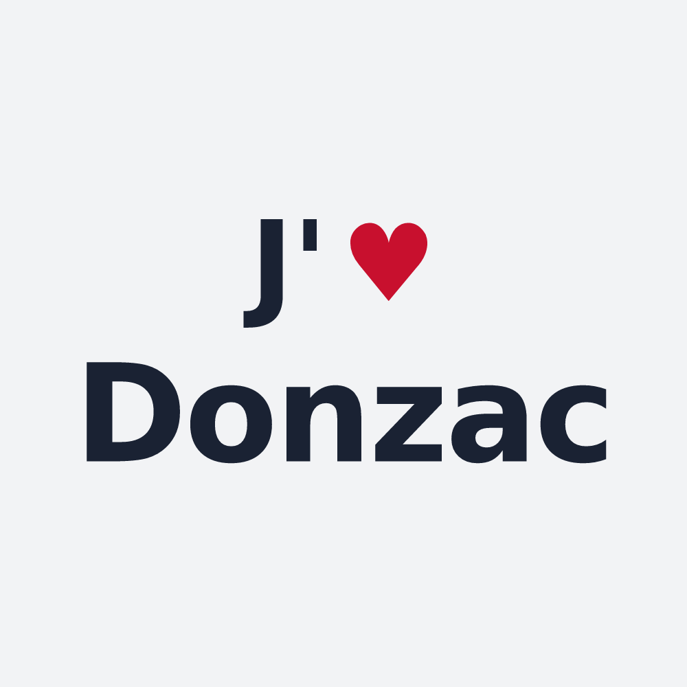 Poster personnalisé Donzac — design J'aime Donzac