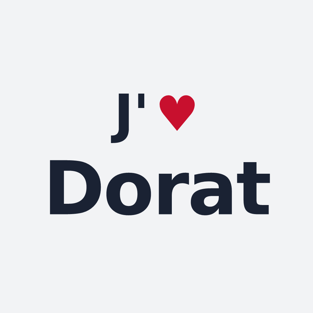 Poster personnalisé Dorat — design « J'aime Dorat » imprimé sur le poster
