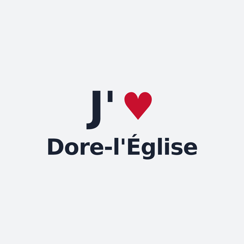 Poster personnalisé Dore-l'Église — design J'aime Dore-l'Église