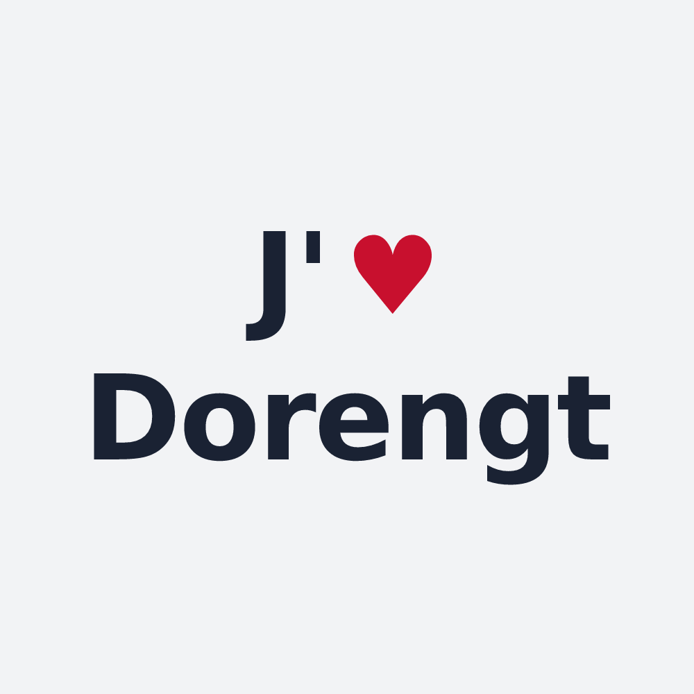 Poster personnalisé Dorengt — design « J'aime Dorengt » imprimé sur le poster