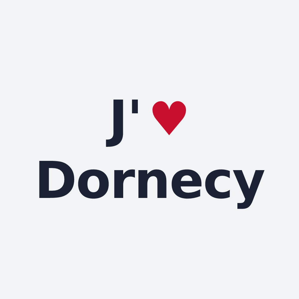 Poster personnalisé Dornecy — design « J'aime Dornecy » imprimé sur le poster