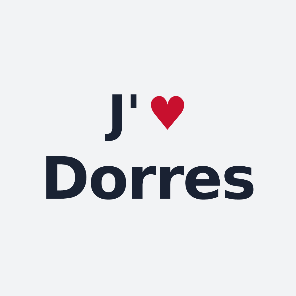Poster personnalisé Dorres — design « J'aime Dorres » imprimé sur le poster