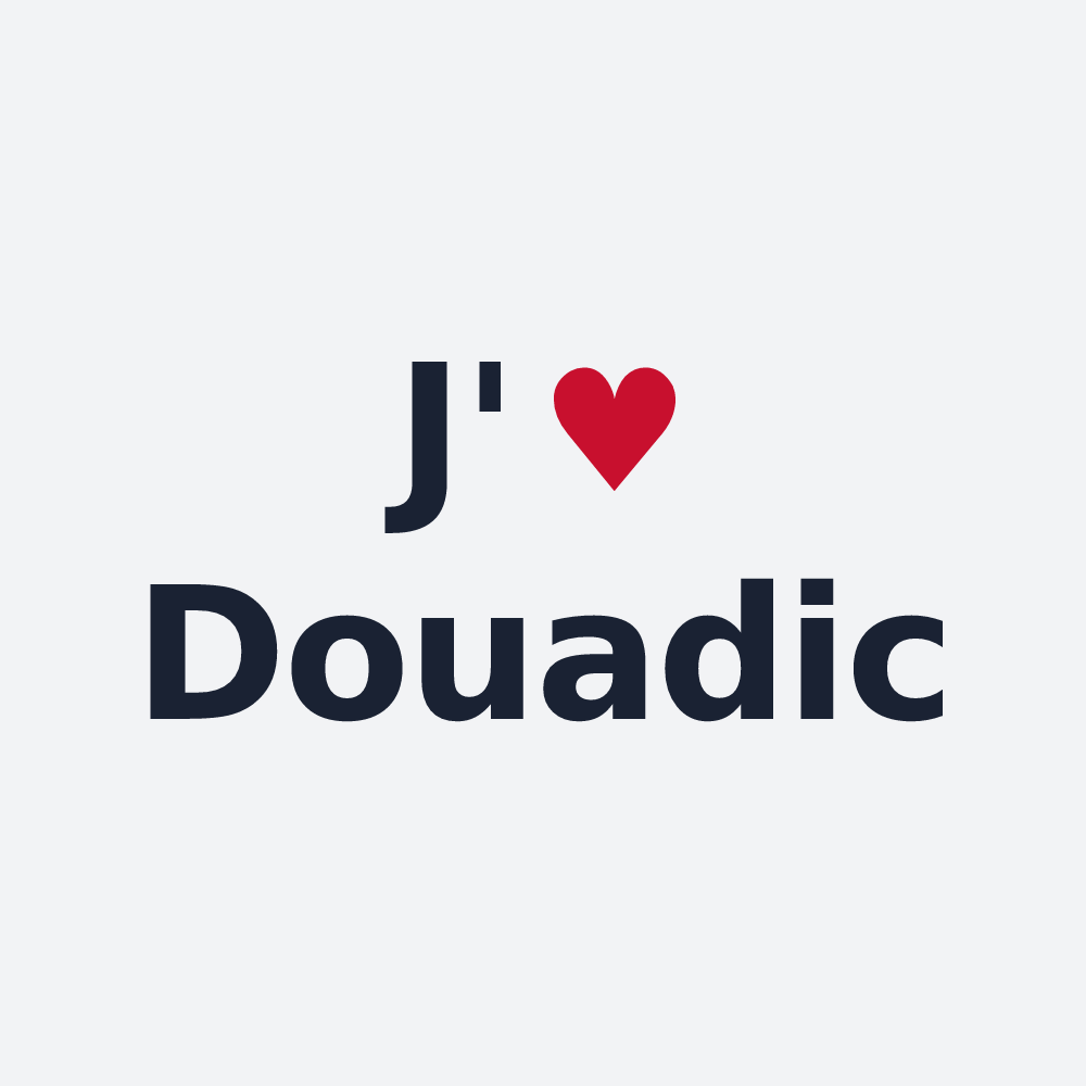 Poster personnalisé Douadic — design J'aime Douadic