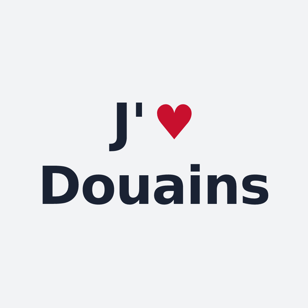 Poster personnalisé Douains — design « J'aime Douains » imprimé sur le poster