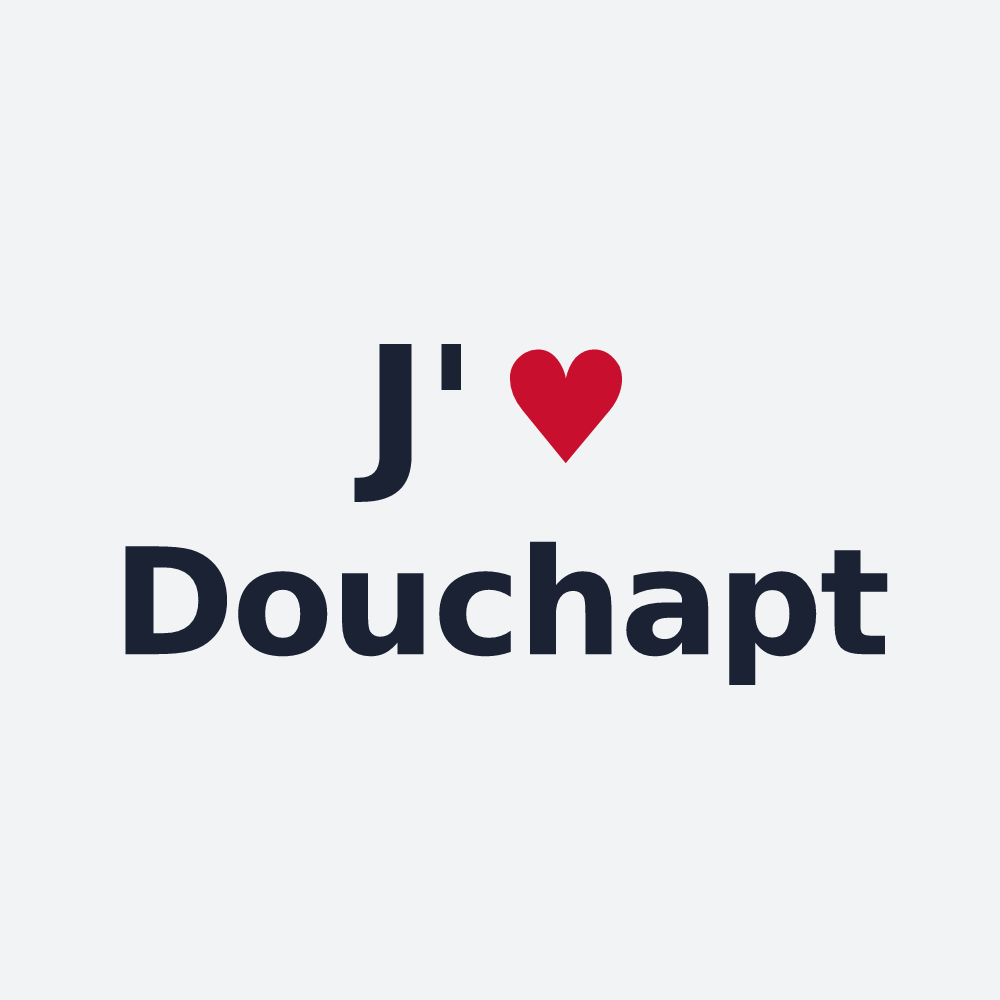 Poster personnalisé Douchapt — design J'aime Douchapt