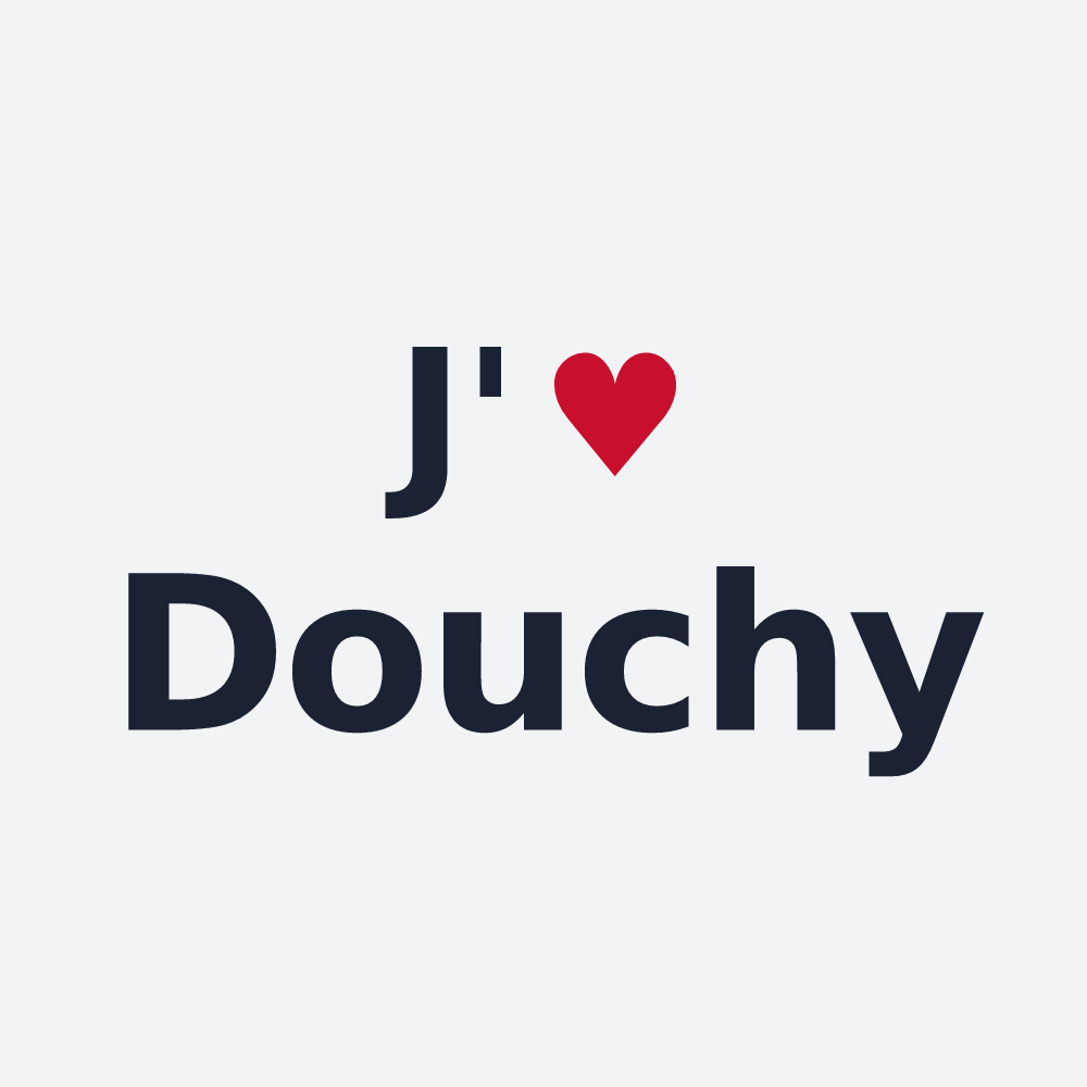Poster personnalisé Douchy — design « J'aime Douchy » imprimé sur le poster