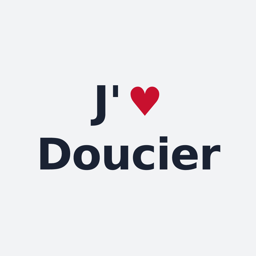 Poster personnalisé Doucier — design J'aime Doucier