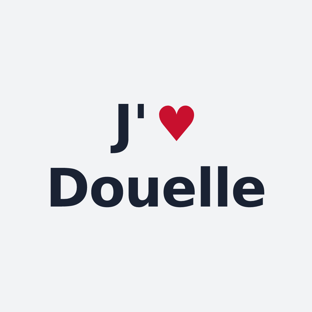 Poster personnalisé Douelle — design J'aime Douelle