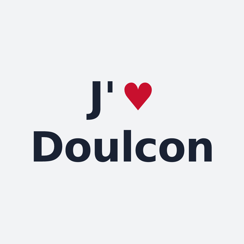 Poster personnalisé Doulcon — design J'aime Doulcon