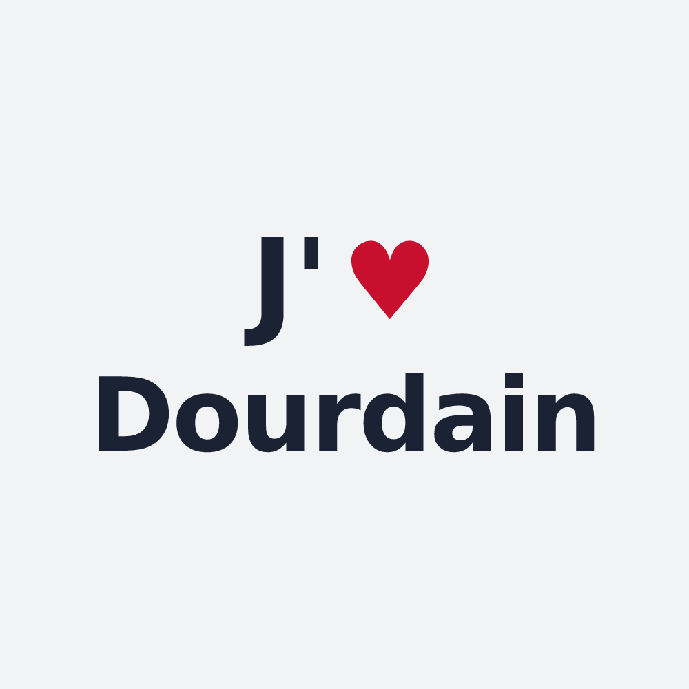 Poster personnalisé Dourdain — design J'aime Dourdain