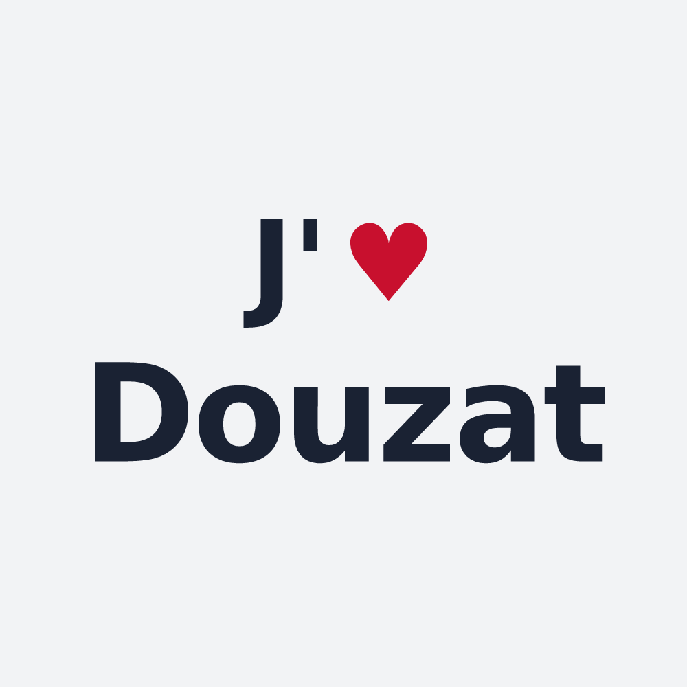 Poster personnalisé Douzat — design J'aime Douzat