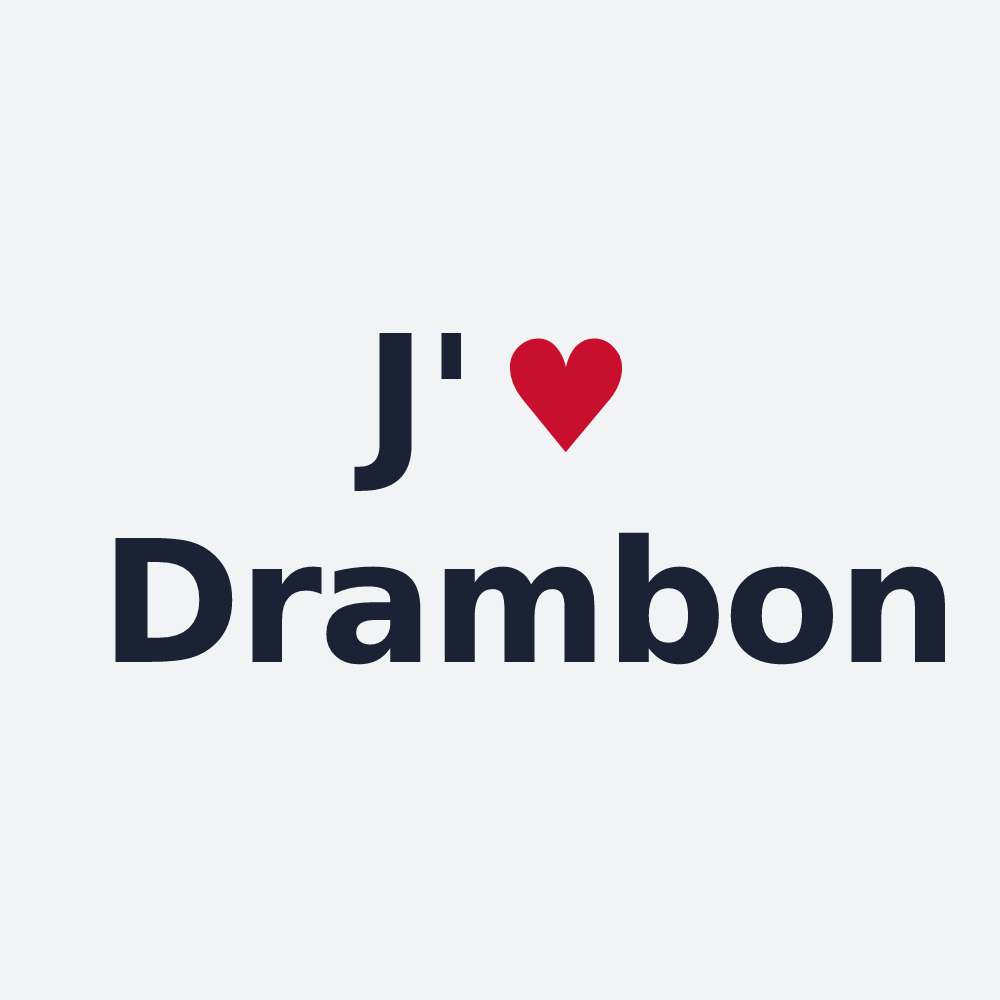 Poster personnalisé Drambon — design « J'aime Drambon » imprimé sur le poster