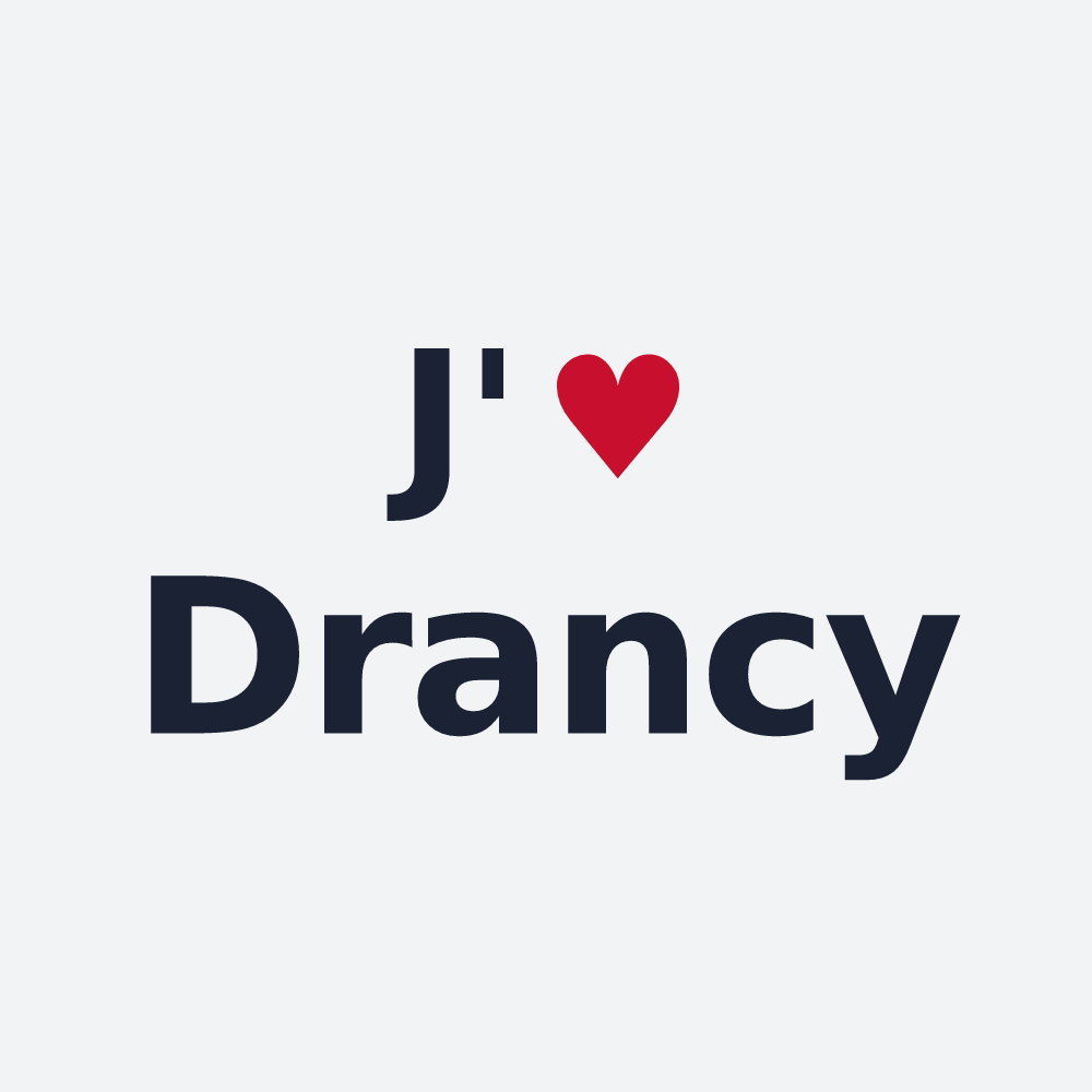 Poster personnalisé Drancy — design « J'aime Drancy » imprimé sur le poster
