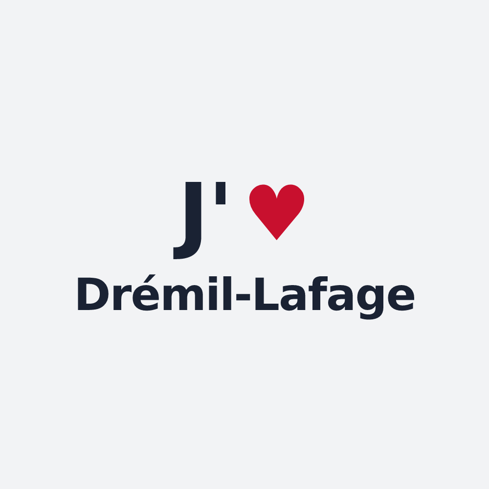 Poster personnalisé Drémil-Lafage — design « J'aime Drémil-Lafage » imprimé sur le poster