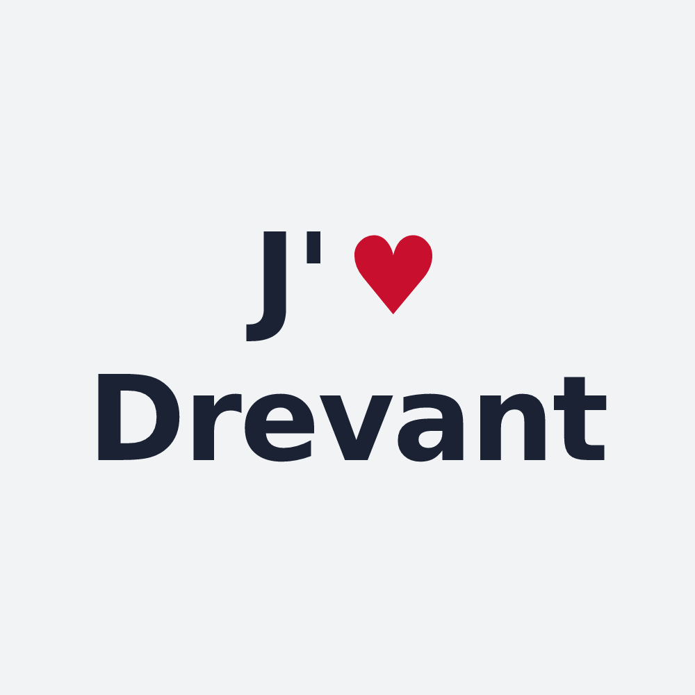 Poster personnalisé Drevant — design J'aime Drevant