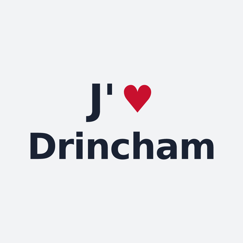 Poster personnalisé Drincham — design « J'aime Drincham » imprimé sur le poster