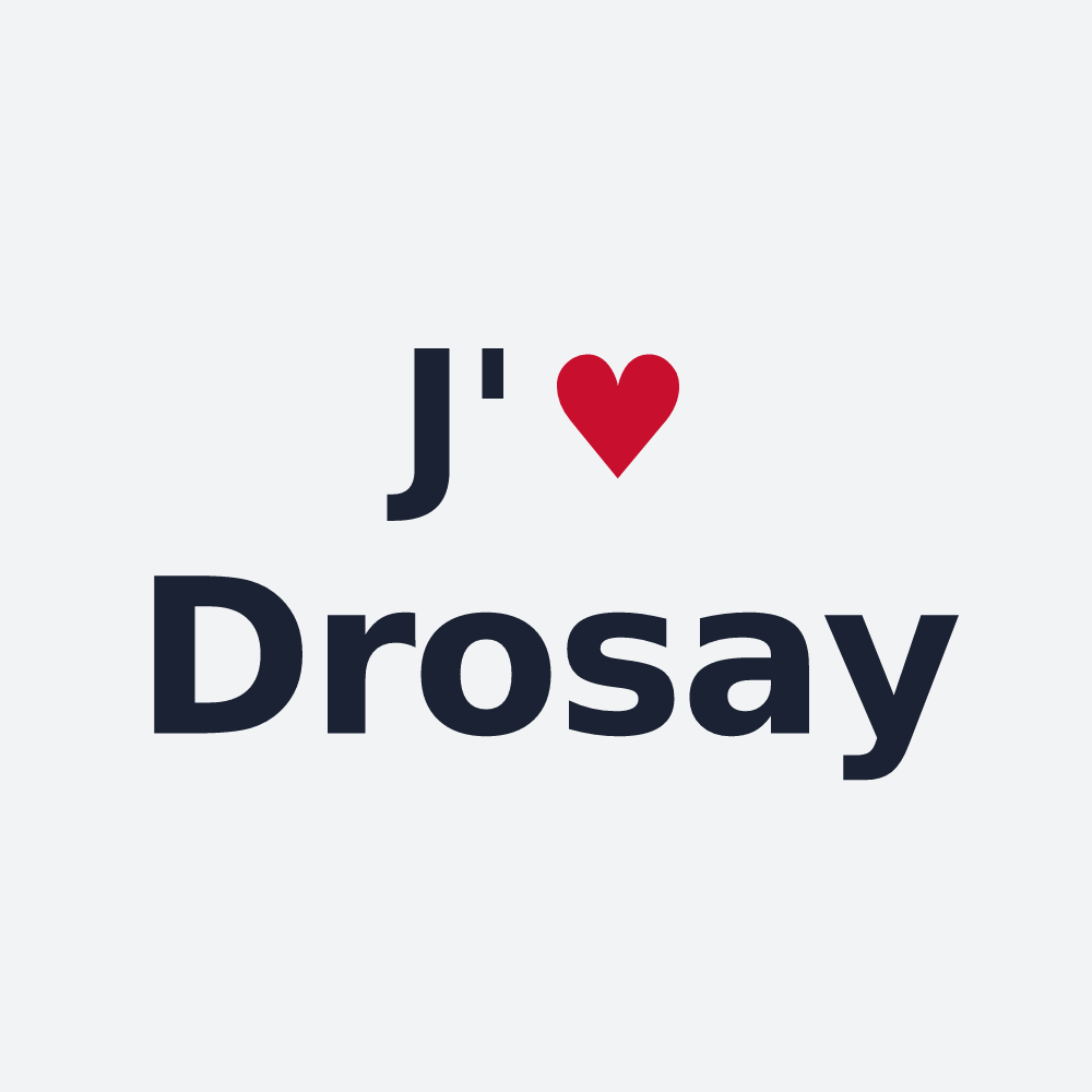 Poster personnalisé Drosay — design J'aime Drosay