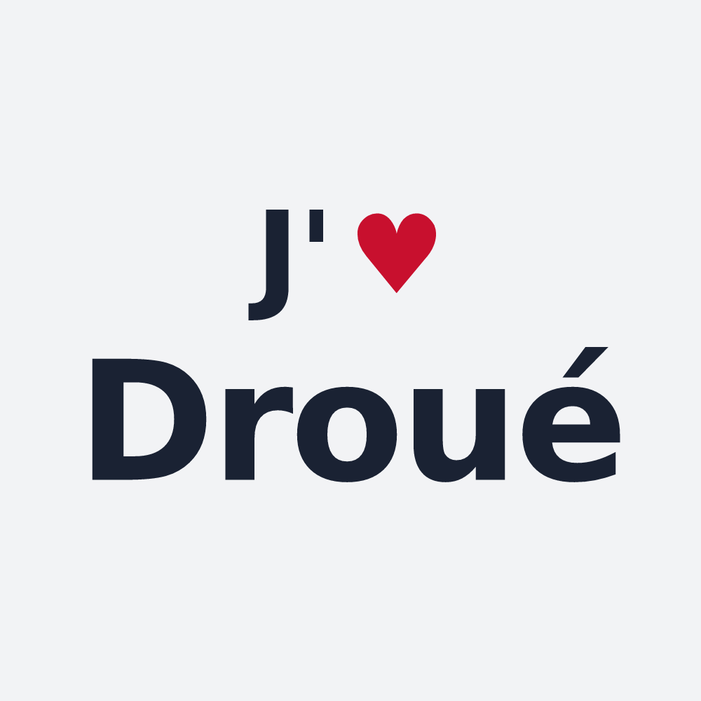 Poster personnalisé Droué — design J'aime Droué