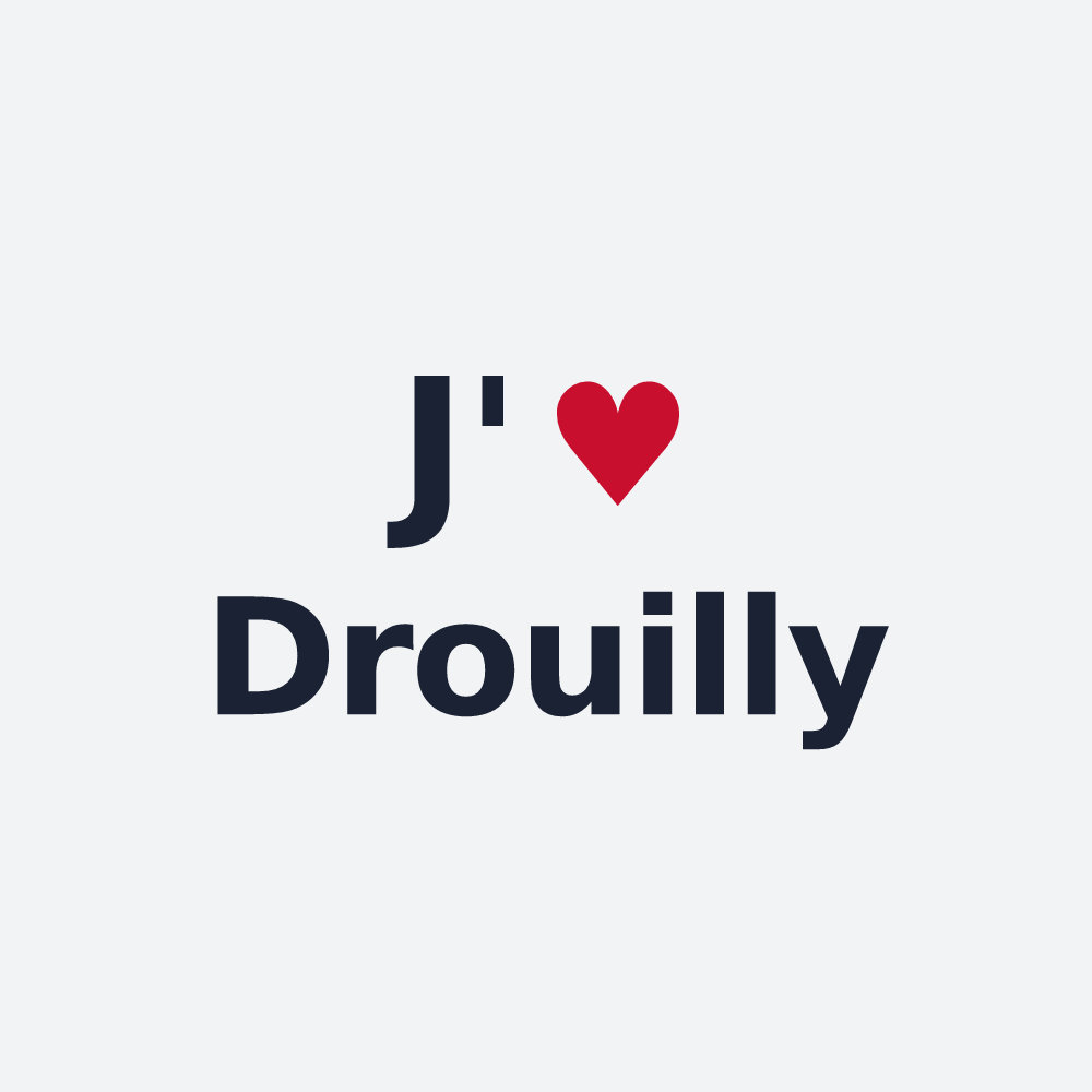 Poster personnalisé Drouilly — design J'aime Drouilly